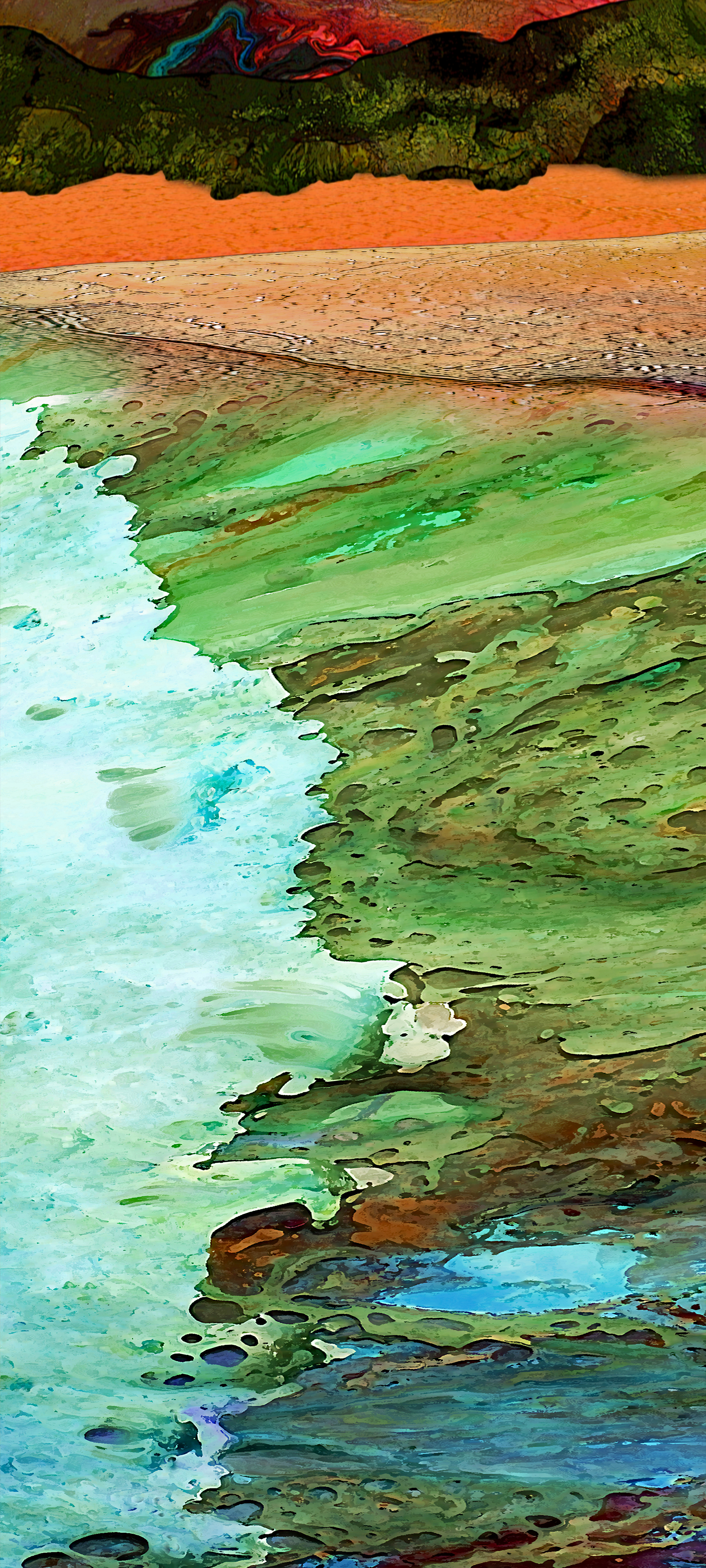 Sea Foam – Original Art Phone Screensaver Digital Download